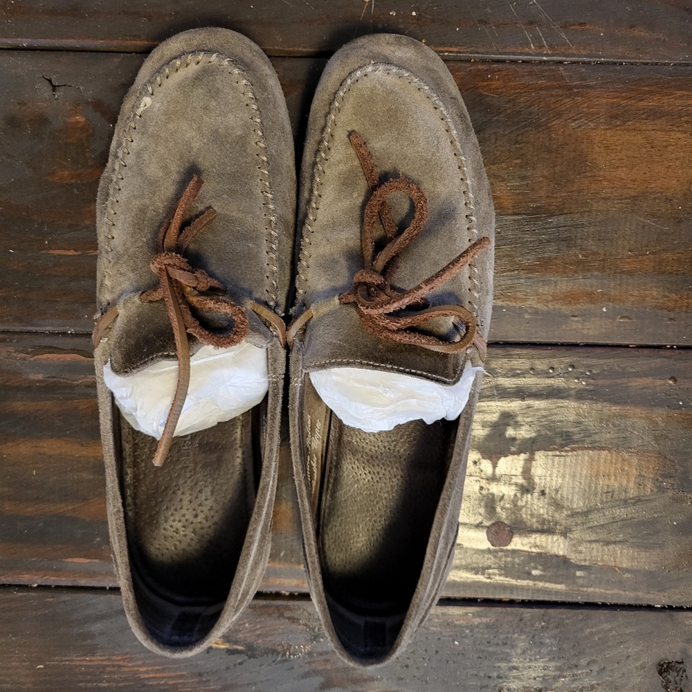 Gray suede BR loafers